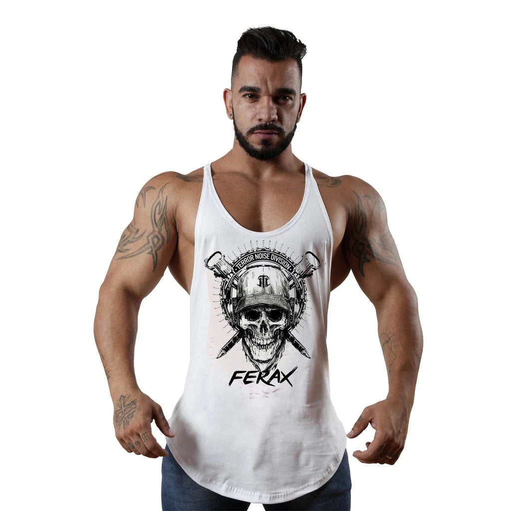 Camisa Regata Cavada skull Masculino Musculação