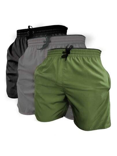 Kit com 3 Shorts Masculino Academia