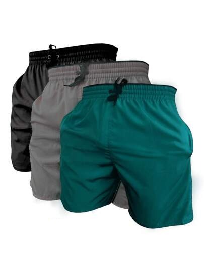 Kit com 3 Shorts Masculino Academia